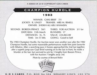 2000 GDS Cards Champion Hurdle #1983 Gaye Brief Back